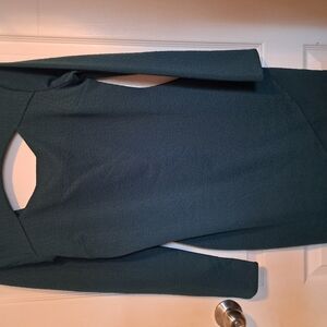 Elegant Teal Long Sleeve Dress